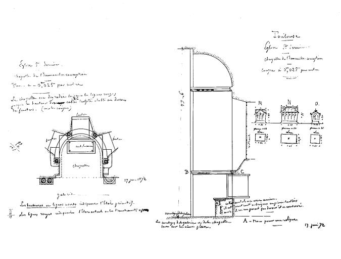 Plan de la chapelle de l'Immaculée Conception, 'Deint Stym Popper'