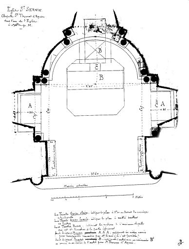 Plan de la chapelle axiale, 'Deint Stym Popper'