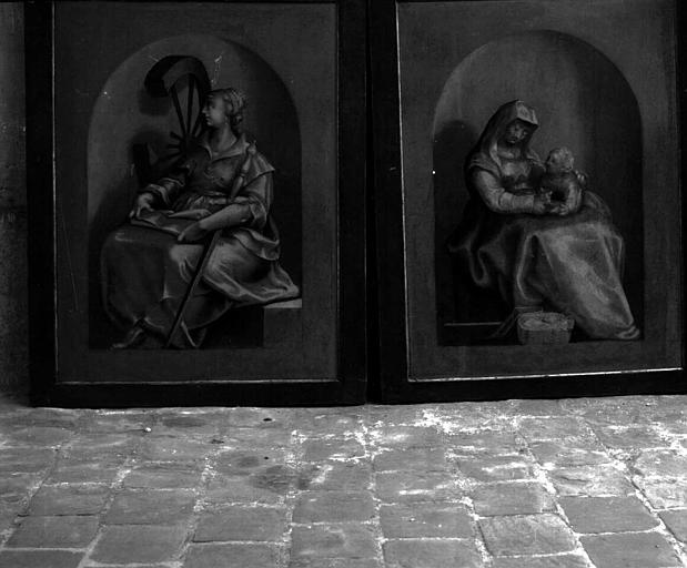 Tableaux (2) : revers 'Sainte Catherine d'Alexandrie', 'L'Education de la Vierge', huile sur bois - © Ministère de la Culture (France), Médiathèque du patrimoine et de la photographie, diffusion RMN-GP