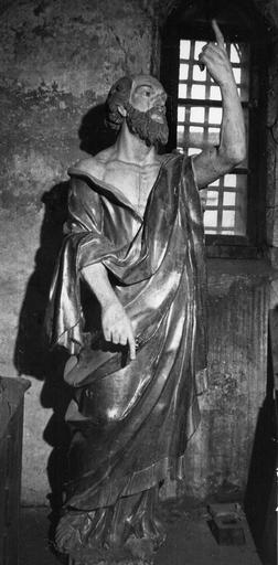 Statue : Saint Pierre, bois sculpté, peint, doré - © Ministère de la Culture (France), Médiathèque du patrimoine et de la photographie (objets mobiliers), tous droits réservés