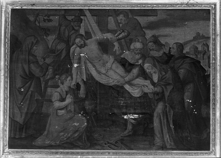 Tableau : La descente de croix, huile sur bois - © Ministère de la Culture (France), Médiathèque du patrimoine et de la photographie (objets mobiliers), tous droits réservés