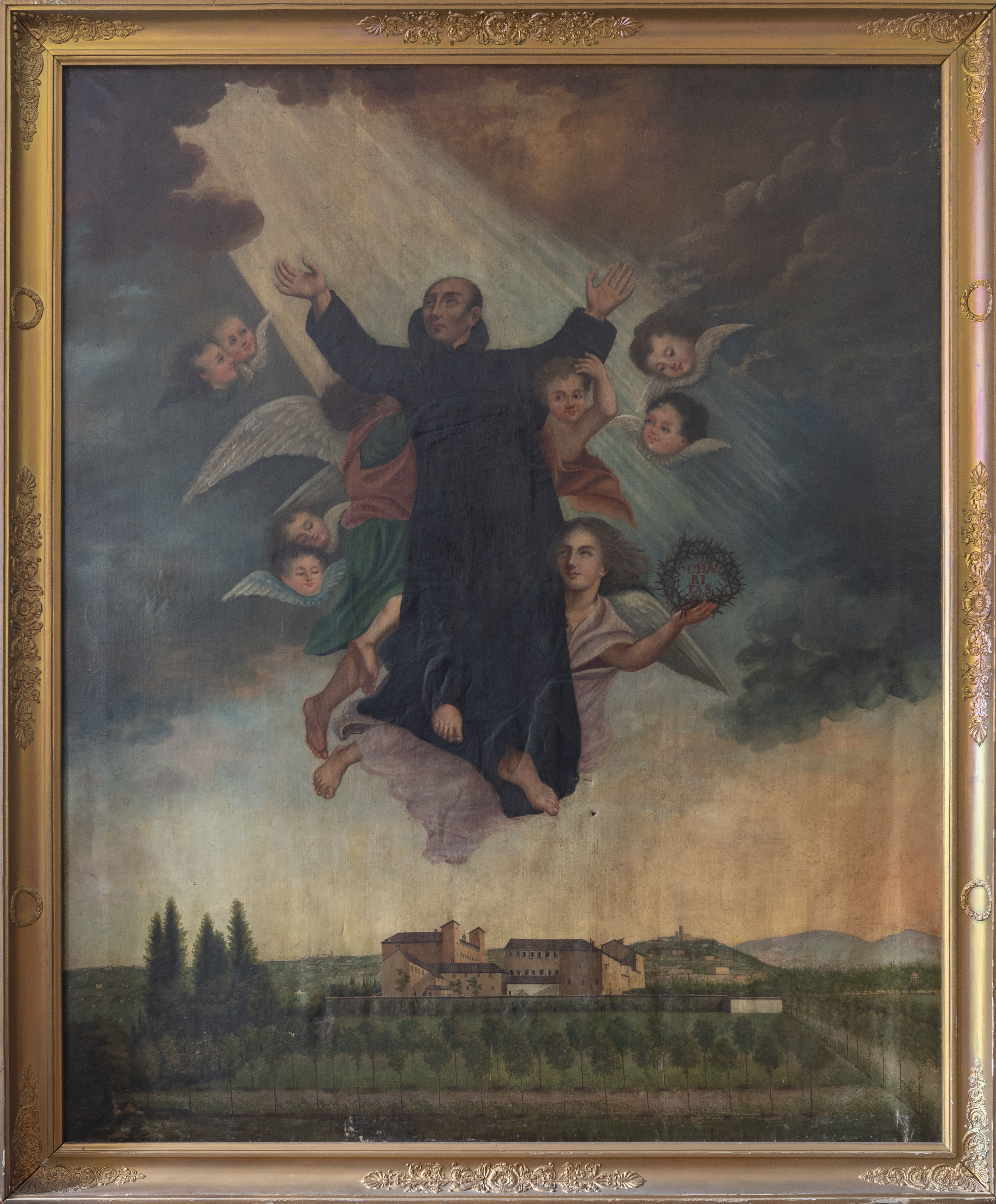 tableau : L'Apothéose de Saint Jean de Dieu et son cadre - © CH Saint Jean de Dieu