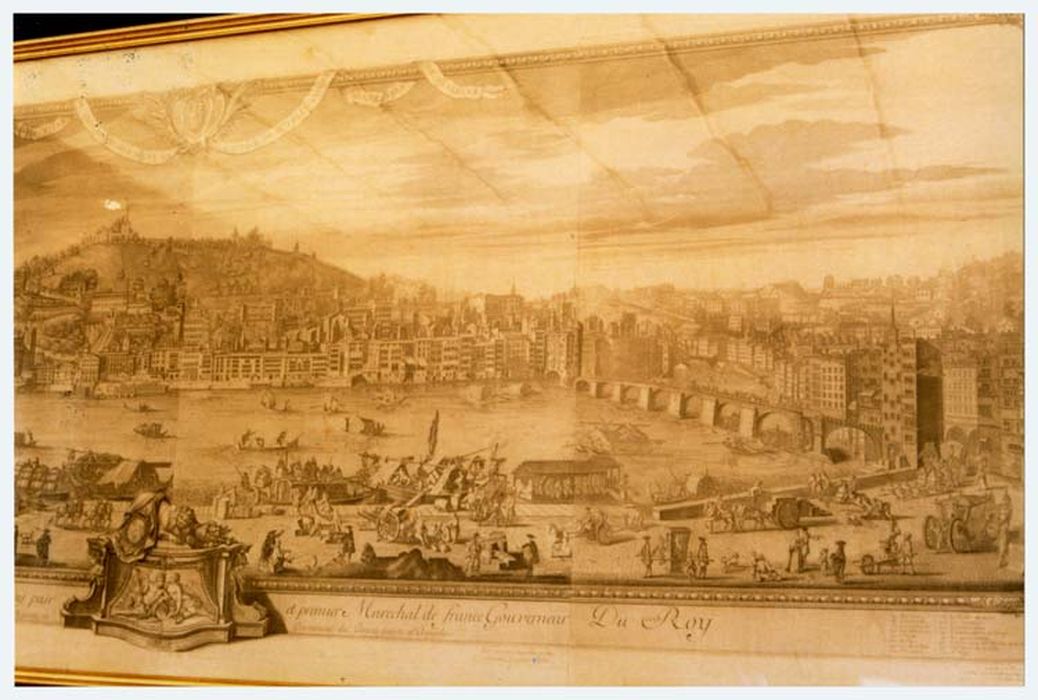 détail, estampe : Vue d'une partie de Lyon