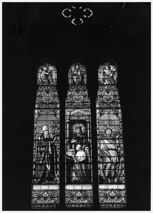 verrière : Présentation de l'église par le Cardinal de Bonald