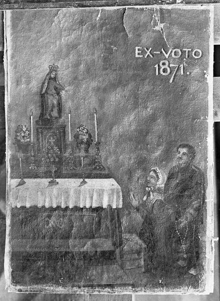 Tableau, ex-voto d'une femme et d'un militaire