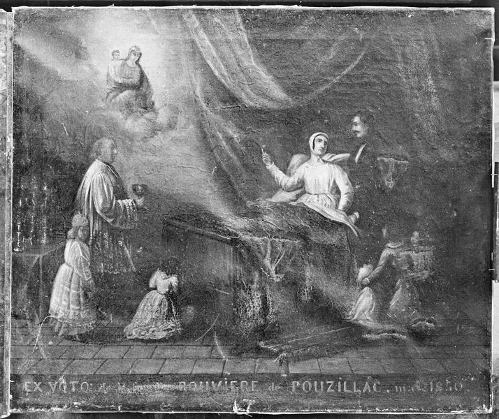 Tableau, ex-voto de la famille Rouvière, de Pouzilhac