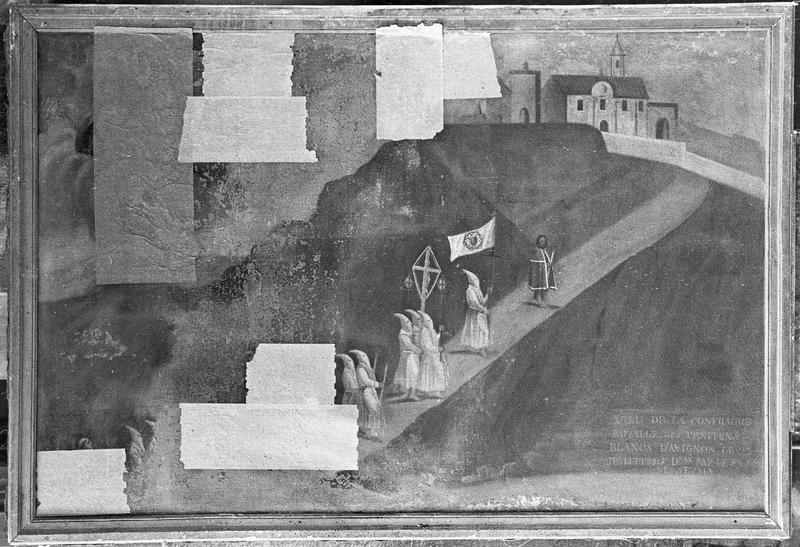 Tableau, ex-voto : Voeu de la confrérie des Pénitents Blancs d'Avignon