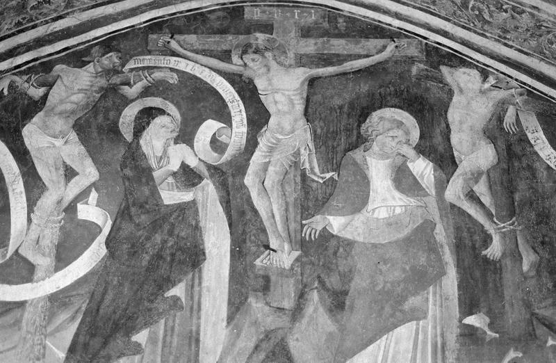 Peinture monumentale, mur est, deuxième registre : Crucifixion