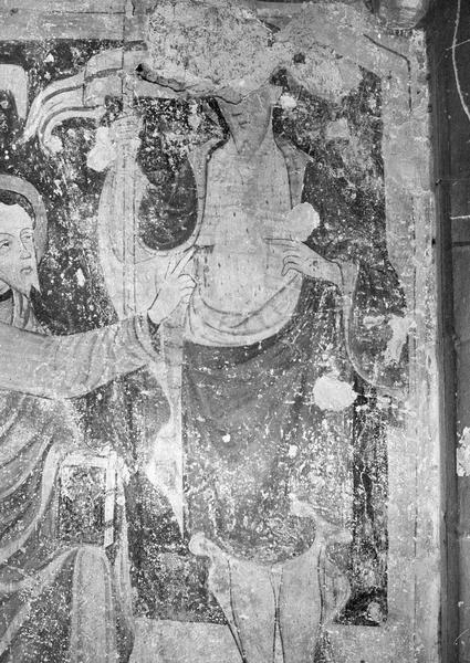 Peinture monumentale, troisième chapelle nord de la nef, mur est : l'incrédulité de l'apôtre saint Thomas