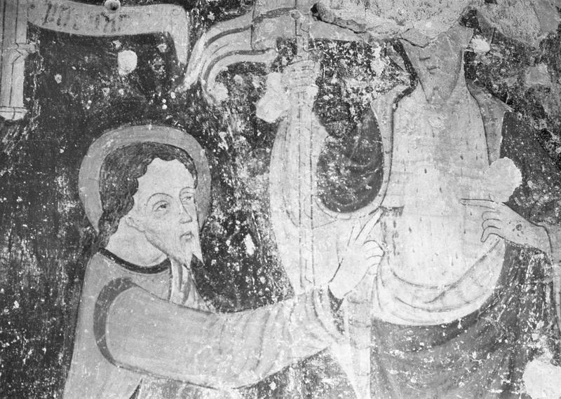 Peinture monumentale, troisième chapelle nord de la nef, mur est : l'incrédulité de l'apôtre saint Thomas