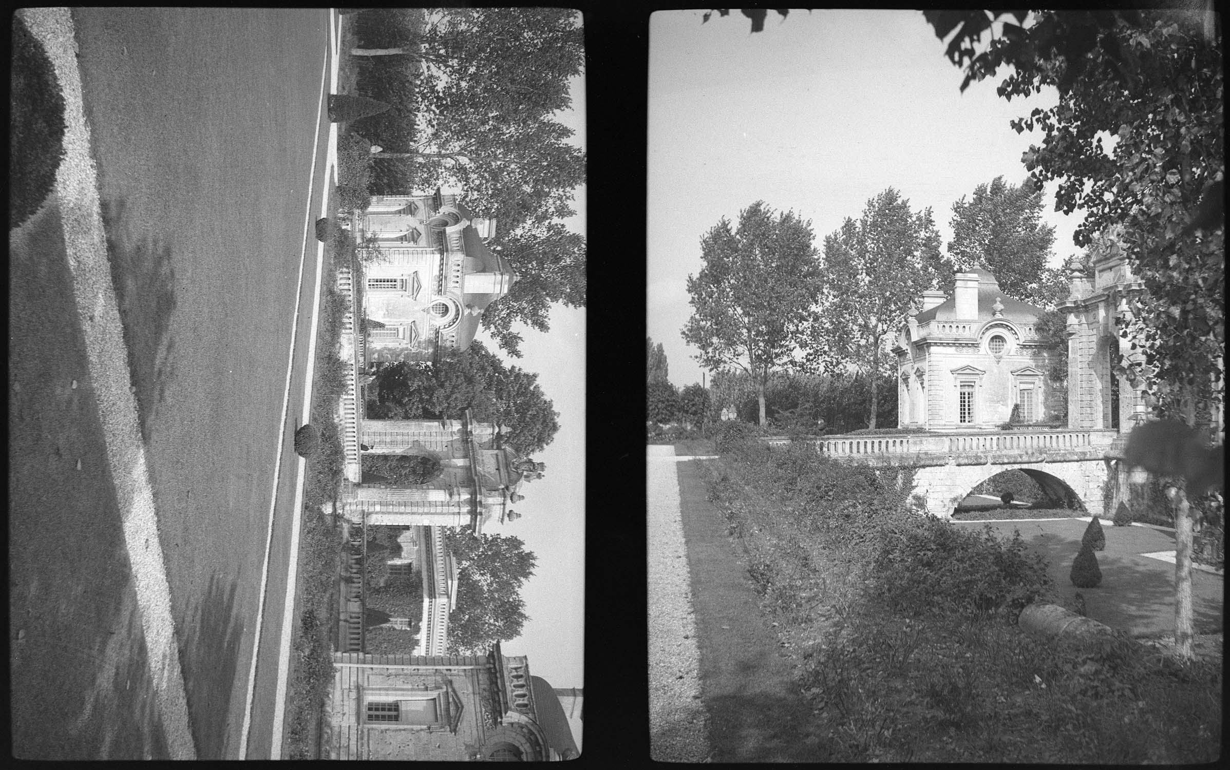 Porte d'entrée, vue prise des jardins