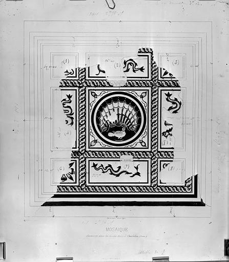 Relevé d'une mosaïque trouvée aux Chagnats, commune de Saint Germain des Champs