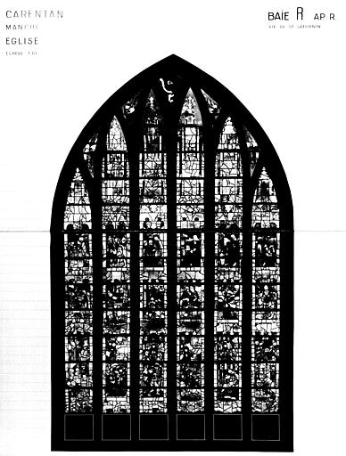 Vie de Saint Saturnien, panneau de vitrail, baie R