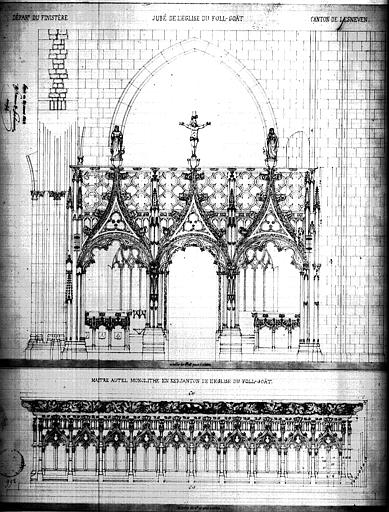 Elévation du maître-autel monolithe en kersanton