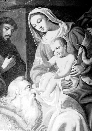 Adoration des Mages, Vierge et Enfant, peinture sur toile