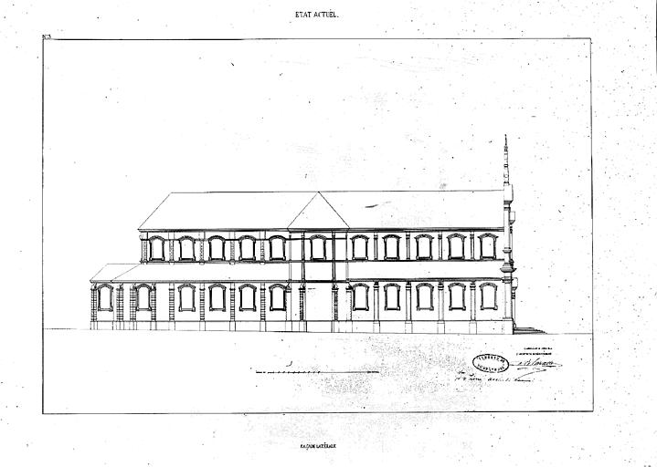 Plan de l'état de la façade latérale