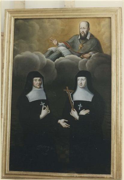 tableau : Saint François de Sales bénissant mère Sachot et mère Champrougier, Visitandines, vue générale