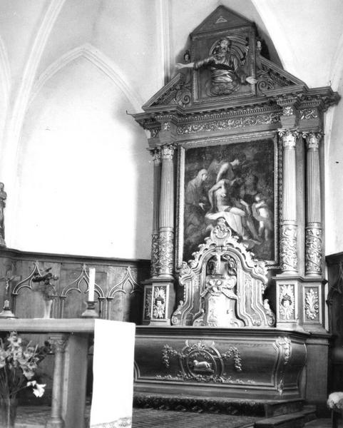 autel, retable, tabernacle, tableau : La Descente de Croix (maître-autel), vue générale