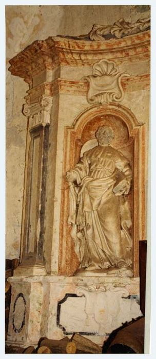 détail, statue retable