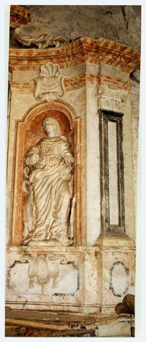 détail, statue retable