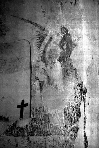 Petite niche dans la chapelle du bas-côté sud, peinture murale : Ange de l'Annonciation