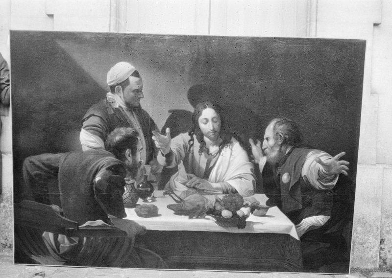 Tableau : Le Christ et les disciples d'Emmaüs (copie du tableau de Le Caravage)