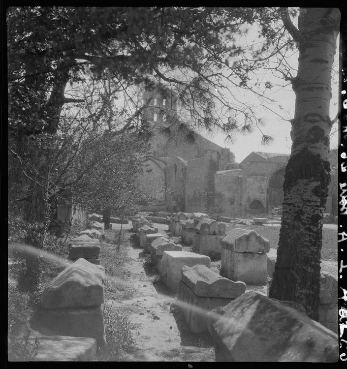 Allée de sarcophages