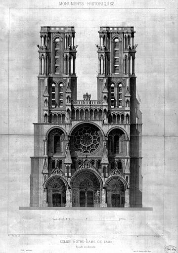 Gravure d'après un dessin de la façade occidentale