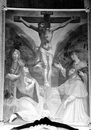 Christ en croix avec donateur, peinture sur toile