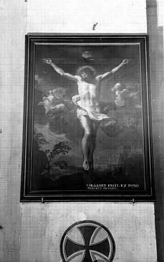 Christ en croix, peinture sur toile, Intérieur