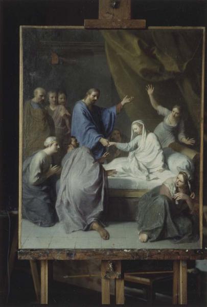 tableau : Jésus ressuscitant la fille de Jaïm, vue générale