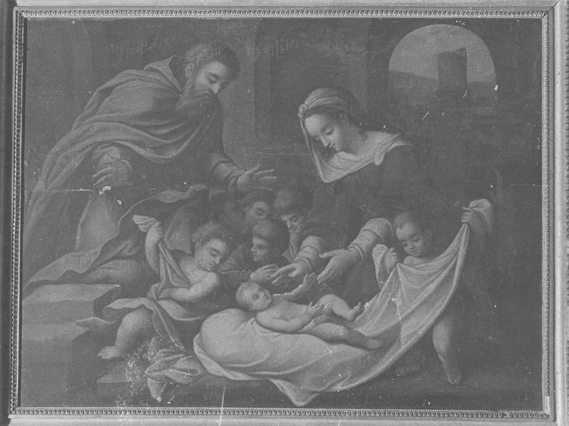 tableau : l'enfant Jésus adoré par les anges , vue générale