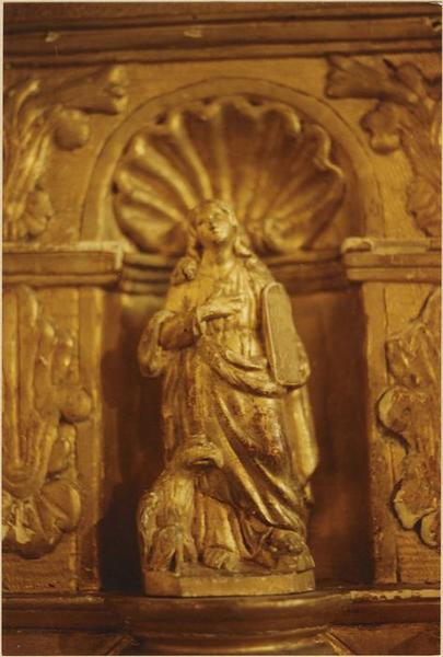 retable (maître-autel), détail d'une statuette du tabernacle : saint Jean