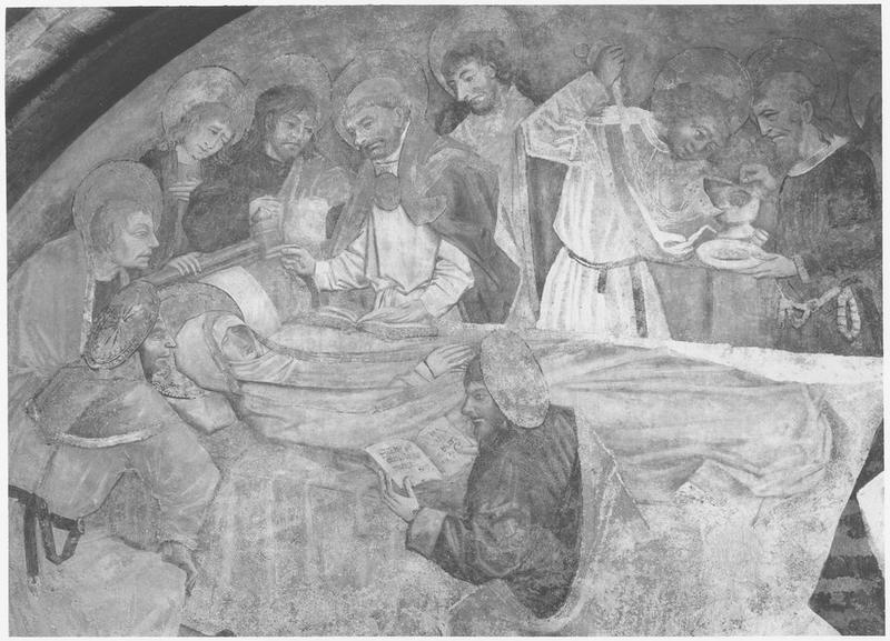 peinture monumentale : dormition de la Vierge, vue partielle