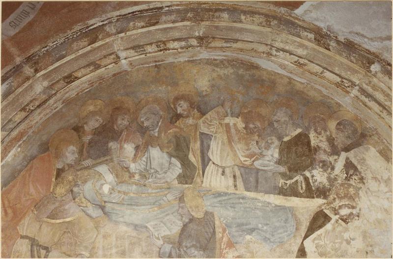 peinture monumentale : dormition de la Vierge, vue partielle