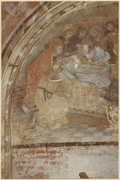 peinture monumentale : dormition de la Vierge, vue partielle