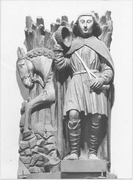 haut-relief : saint Hubert, vue générale