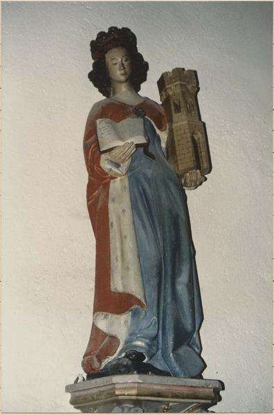 statue : sainte Barbe, vue générale