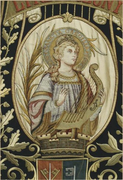 bannière de procession dite la Lyre de Cluny, vue partielle - © Ministère de la Culture (France), Médiathèque du patrimoine et de la photographie (objets mobiliers), tous droits réservés