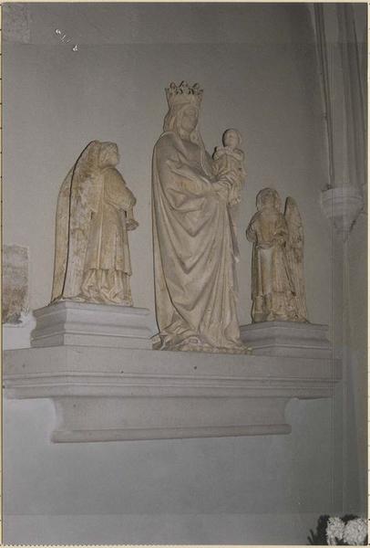 statue : Vierge à l'Enfant, anges portant des chandeliers, vue générale