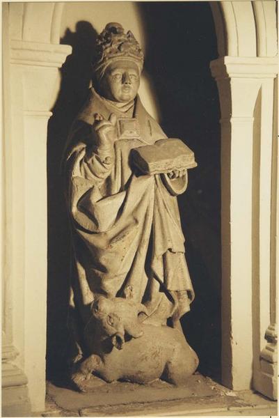 groupe sculpté : saint Sylvestre pape, vue générale