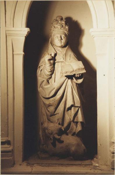 groupe sculpté : saint Sylvestre pape, vue générale