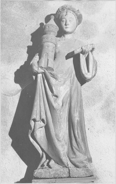 statue : sainte Barbe, vue générale