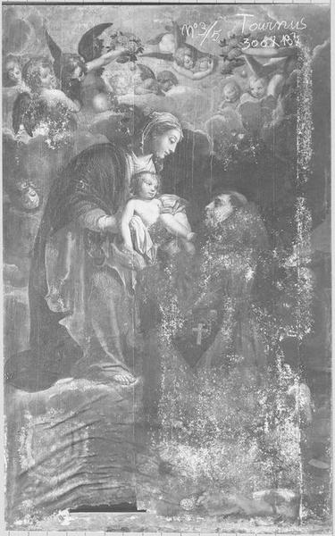 tableau : la Vierge présentant le Christ Enfant à saint Antoine de Padoue, vue générale