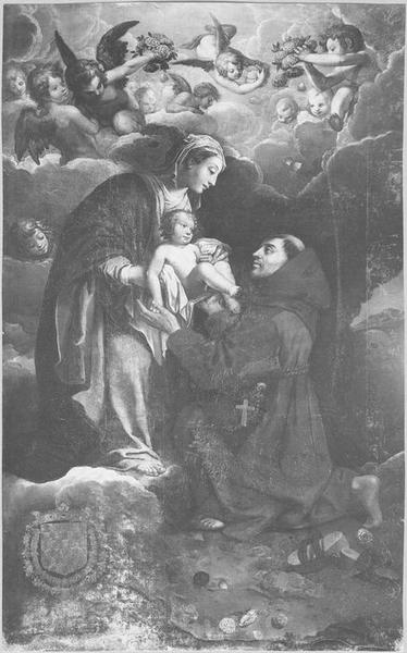 tableau : la Vierge présentant le Christ Enfant à saint Antoine de Padoue, vue générale