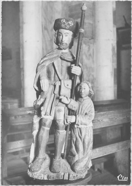 groupe sculpté : saint Roch, vue générale