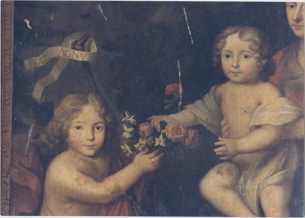 tableau, cadre : la Vierge à l'Enfant avec saint Jean-Baptiste