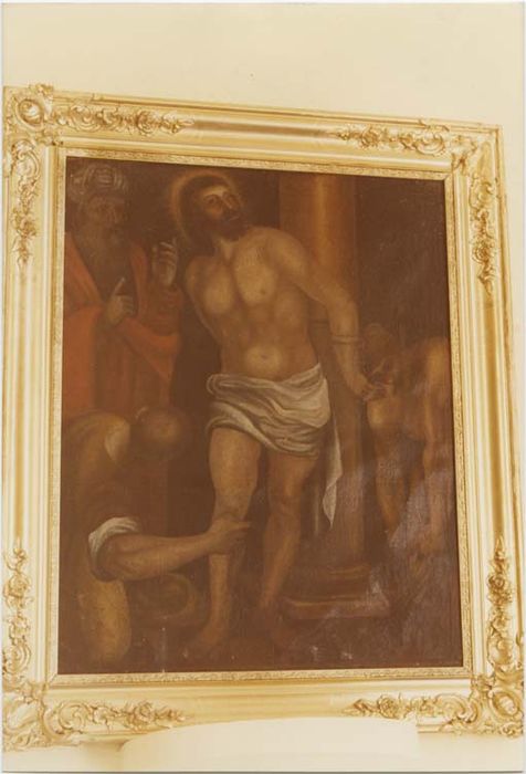 tableau et son cadre : Christ à la colonne