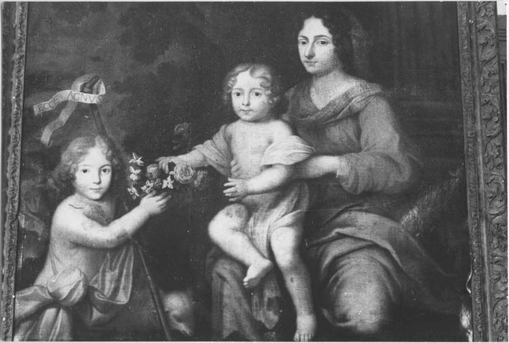 tableau, cadre : la Vierge à l'Enfant avec saint Jean-Baptiste