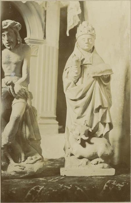 groupe sculpté : Saint Sylvestre pape ;statue : Ecce Homo